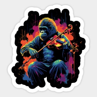 Gorilla Playing Violin Sticker